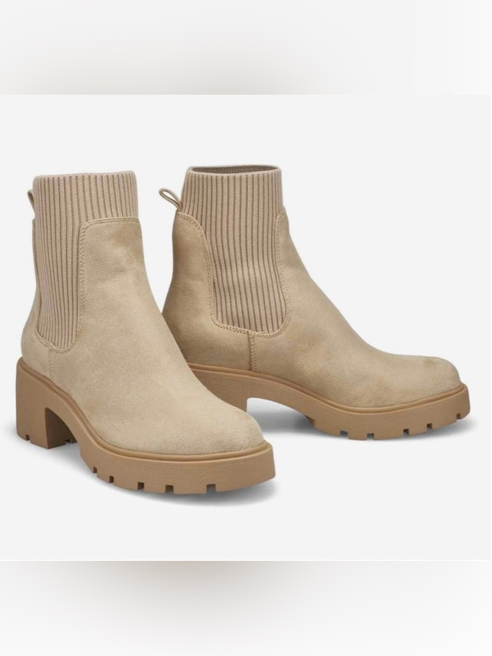 Steve Madden Tan Chunky Chelsea Platform Ankle Boots